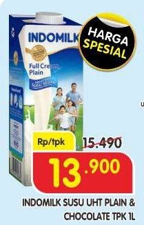 Promo Harga Indomilk Susu UHT Cokelat, Full Cream Plain 1000 ml - Superindo