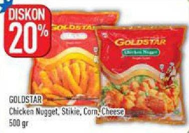 Promo Harga GOLDSTAR Chicken Nugget Stick, Cheese, Corn 500 gr - Hypermart