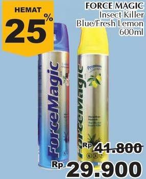 Promo Harga FORCE MAGIC Insektisida Spray Blue, Lemon 600 ml - Giant