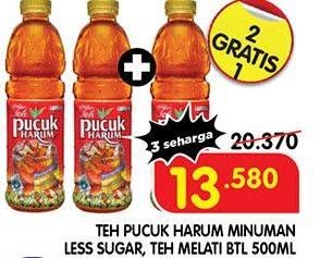 Promo Harga Teh Pucuk Harum Minuman Teh Jasmine, Less Sugar 500 ml - Superindo