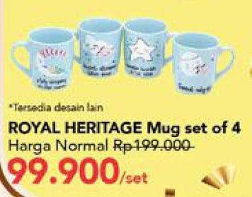 Promo Harga ROYAL HERITAGE Mug Set per 4 pcs - Carrefour