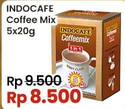 Promo Harga Indocafe Coffeemix 3in1 per 5 sachet 20 gr - Indomaret