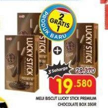 Promo Harga Meiji Biskuit Lucky Stick Premium Chocolate 35 gr - Superindo