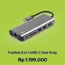 Promo Harga FEELTEK 6 in 1 USB-C Hub Grey  - iBox