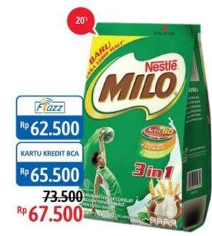 Promo Harga MILO ActivGo 3in1 per 20 sachet - Alfamidi