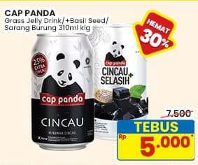 Promo Harga Cap Panda Minuman Kesehatan Cincau, Cincau Selasih, Sarang Burung 310 ml - Indomaret