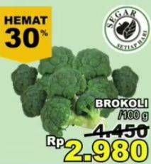 Promo Harga Brokoli per 100 gr - Giant