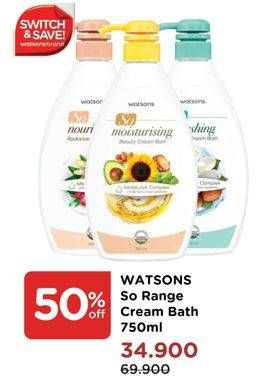 Promo Harga WATSONS Cream Bath 750 ml - Watsons