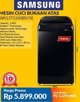Promo Harga SAMSUNG WA13T5260BV/SE | Mesin Cuci Top Load 13kg  - Courts
