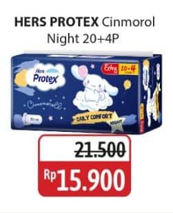 Promo Harga Hers Protex Comfort Night Wing 30cm 24 pcs - Alfamidi