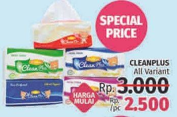 Promo Harga CLEAN PLUS Tissue Soft Pack All Variants  - LotteMart