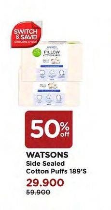 Promo Harga WATSONS Pillow Cotton Puff Side Sealed 189 pcs - Watsons