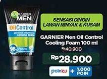 Promo Harga Garnier Men Turbo Light Oil Control Facial Foam Anti-Shine Brightening Cooling 100 ml - Indomaret