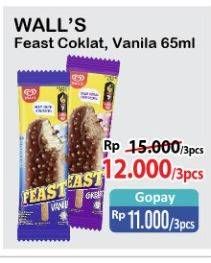 Promo Harga WALLS Feast Chocolate, Vanilla 65 ml - Alfamart