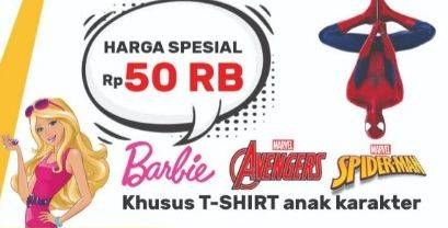 Promo Harga Barbie/ Avengers/ Spiderman T Shirt Anak  - Yogya