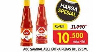 Promo Harga ABC Sambal Asli, Extra Pedas 275 ml - Superindo