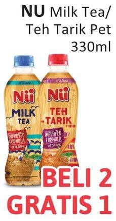 Promo Harga Nu Milk Tea / Nu Teh Tarik Pet Beli 2 Gratis 1  - Alfamidi