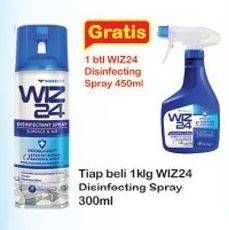 Promo Harga WIZ 24 Disinfecting Spray and Clean All Surface 300 ml - Indomaret