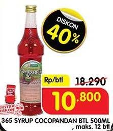 Promo Harga 365 Syrup Cocopandan 600 ml - Superindo