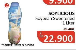 Promo Harga SOYLICIOUS Susu Kacang Kedelai Sweetened 1 ltr - Alfamidi