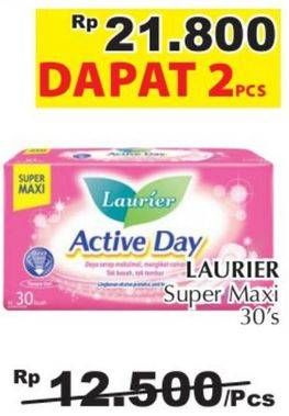 Promo Harga Laurier Active Day Super Maxi NonWing 30 pcs - Giant