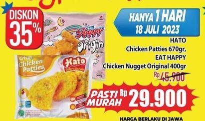 Promo Harga Hato Crispy Chicken Patties/Eat Happy Chicken Nugget  - Hypermart
