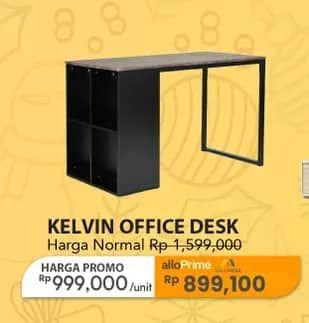 Promo Harga Kelvin Office Desk 120 X 75 X 60 Cm  - Carrefour