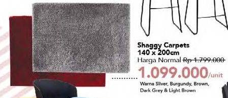 Promo Harga Karpet SHaggy Silver, Burgundy, Brown, Dark Grey, Light Brown  - Carrefour