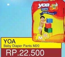 Promo Harga YOA Baby Diapers Pants M20  - Yogya