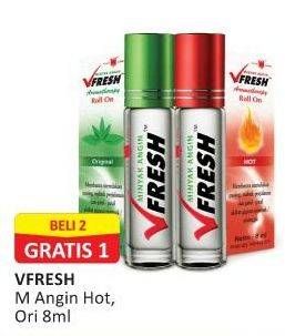 Promo Harga Cap Lang VFresh Aromatherapy Hot, Original 8 ml - Alfamart