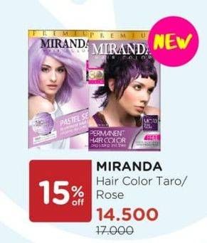 Promo Harga MIRANDA Hair Color MCP1 Taro Latte, MC13 Rose Purple 30 ml - Watsons