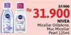 Promo Harga Nivea MicellAir Skin Breathe Micellar Water Oil Acne Care, Pearl Bright 125 ml - Alfamidi
