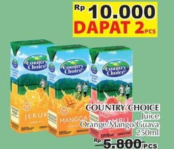 Promo Harga COUNTRY CHOICE Jus Buah Orange, Mangga, Jambu per 2 pcs 250 ml - Giant