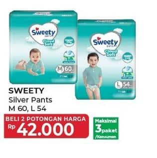 Promo Harga Sweety Silver Pants M60, L54 54 pcs - Yogya