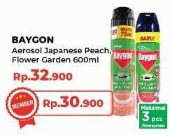 Promo Harga Baygon Insektisida Spray Flower Garden, Japanese Peach 600 ml - Yogya