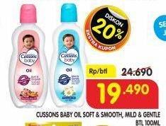 Promo Harga Cussons Baby Oil Soft Smooth, Mild Gentle 100 ml - Superindo