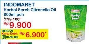 Promo Harga INDOMARET Karbol Sereh Citronella Oil 800 ml - Indomaret