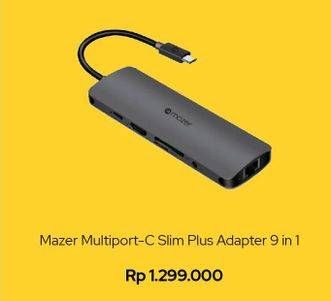 Promo Harga MAZER Multiport-C Slim Plus Adapter 9 in 1  - iBox