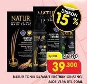 Promo Harga NATUR Hair Tonic Aloe Vera, Ginseng 90 ml - Superindo