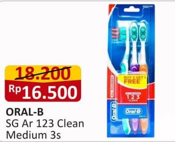 Promo Harga Oral B Toothbrush All Rounder 1 2 3 Medium 3 pcs - Alfamart