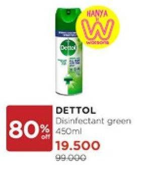 Promo Harga Dettol Disinfectant Spray Spray Morning Dew 450 ml - Watsons