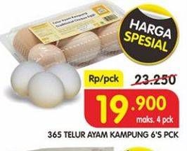 Promo Harga 365 Telur Ayam Kampung 6 pcs - Superindo