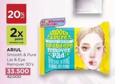 Promo Harga ARIUL Smooth & Pure Lip & Eye Remover 30 pcs - Watsons