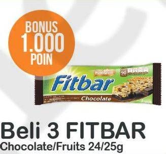 Promo Harga FITBAR Makanan Ringan Sehat Chocolate, Fruits per 3 pcs - Alfamart