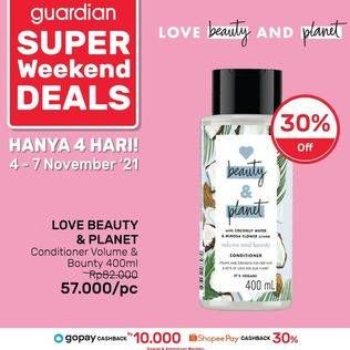 Promo Harga LOVE BEAUTY AND PLANET Conditioner Coconut Water Mimosa Flower 400 ml - Guardian