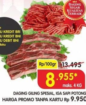 Promo Harga Daging Giling Spesial, Iga Sapi Potong  - Superindo