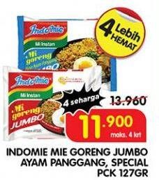 Promo Harga INDOMIE Mi Goreng Jumbo Spesial, Ayam Panggang 127 gr - Superindo