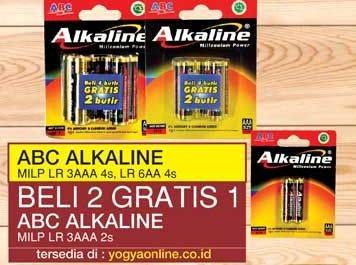 Promo Harga ABC Battery Alkaline LR6/AA, LR6/AA, LR03/AAA, LR03/AAA 2 pcs - Yogya