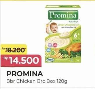 Promo Harga Promina Bubur Bayi 6+ Cheezy Chicken Broccoli 120 gr - Alfamart