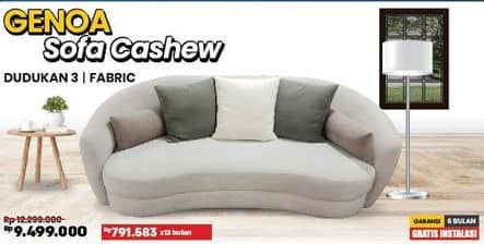 Promo Harga Courts Genoa Sofa Cashew Dudukan 3 Fabric  - COURTS